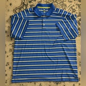 Vibrant Blue Bollé and Yellow Polo Shirt with Sporty Stripes